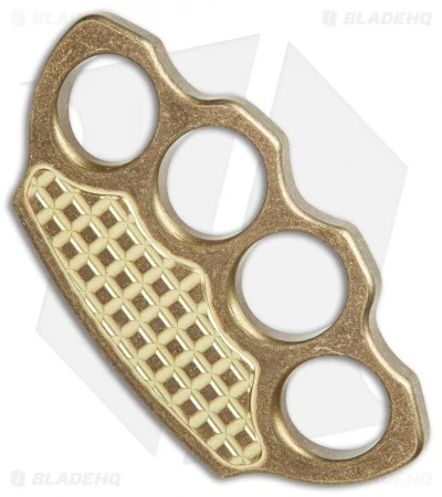 Microtech Marfione Hand Tank Four-Finger Knuckle Paperweight (Stonewash Brass) 4 Microtech Marfione Hand Tank Four-Finger Knuckle Paperweight (Stonewash Brass) - Image 2