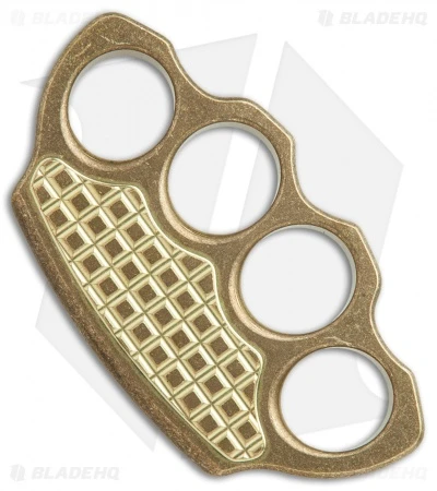 Microtech Marfione Hand Tank Four-Finger Knuckle Paperweight (Stonewash Brass) 3 Microtech Marfione Hand Tank Four-Finger Knuckle Paperweight (Stonewash Brass)