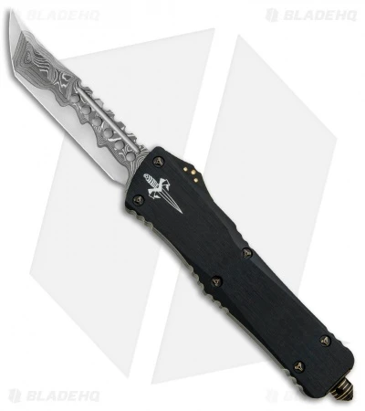 Marfione Custom Combat Troodon Hellhound Tanto OTF W/ Brass Ring HW (Damascus) 3 Marfione Custom Combat Troodon Hellhound Tanto OTF W/ Brass Ring HW (Damascus)
