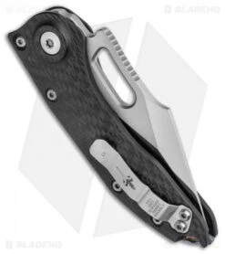 Marfione Custom Borka Blades Stitch Carbon Fiber Automatic Knife (3.75" Mirror) -Microtech Marfione Custom Borka Blades Stitch Carbon Fiber Automatic Knife Mirror Polish BHQ 118912 LS Side