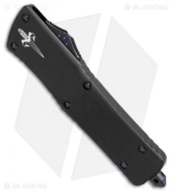 Marfione Custom Combat Troodon Interceptor W/ Ringed Purple HW (3.8" Damascus) -Microtech Marfione Custom Combat Troodon Interceptor ringed purple hw damascus BHQ 75756 er spine