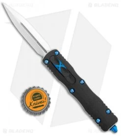 Marfione Custom Dirac OTF Automatic Knife Aluminum/Blue Ringed (3" Mirror) -Microtech Marfione Custom Dirac OTF Auto Mirror BHQ 115574 jr bottlecap