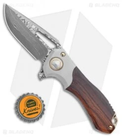 Marfione Custom Protocol Ironwood (3" Hattori Cowry Damascus) -Microtech Marfione Custom Protocol Ironwood Hattori Cowry Damascus 394 MCK BHQ 108601 jr bottlecap