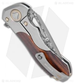 Marfione Custom Protocol Ironwood (3" Hattori Cowry Damascus) -Microtech Marfione Custom Protocol Ironwood Hattori Cowry Damascus 394 MCK BHQ 108601 jr side