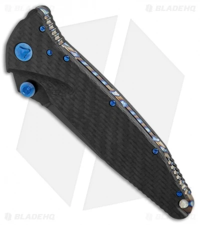 Marfione Custom Socom Elite T/E Knife CF W/ Flamed Spacer + Blue HW (DLC Mirror) 5 Marfione Custom Socom Elite T/E Knife CF W/ Flamed Spacer + Blue HW (DLC Mirror) - Image 3