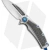 Marfione Custom Super Matrix-R Knife Titanium/Carbon Fiber (3.75" Mirror/CF) -Microtech Marfione Custom Super Matrix R MP CF Hand Rubbed Blue Ti BHQ 68377 jr