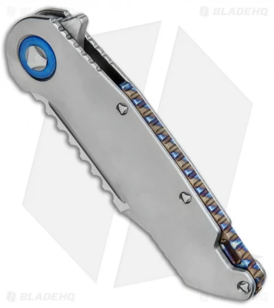 Marfione Custom Warhound Frame Lock Knife Ti W/ Flamed Backspacer (3.75" Satin) 4 Marfione Custom Warhound Frame Lock Knife Ti W/ Flamed Backspacer (3.75" Satin) - Image 2