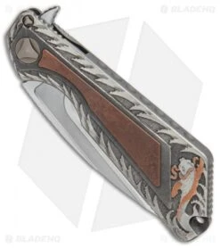 Marfione / Strider Custom MSG-3.5 Flipper Knife Fallout/Cu Engraved (W2 Juyo) -Microtech Marfione Strider Custom MSG 3 5 fallout copper engraved motif BHQ 75776 er spine