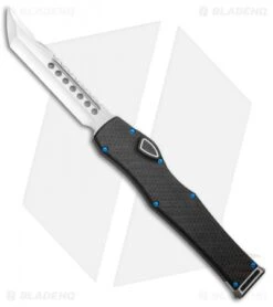Marfione Custom Halo VI Hellhound Tanto OTF Carbon Fiber/Blue HW (4.4" Mirror)