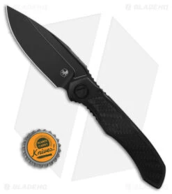 Microtech Anax S/E Frame Lock Knife Black Titanium/CF Inlay (3.8" DLC) -Microtech Microtech Anax SE FLK Black Ti Carbon Fiber INlay 3in DLC BHQ 181082 td size