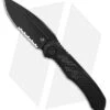 Microtech Anax S/E Frame Lock Knife Black Titanium/CF Inlay (3.8" Serrated DLC) -Microtech Microtech Anax SE FLK Ti Carbon Fiber Inlay Serrated 3in DLC BHQ 181083 td
