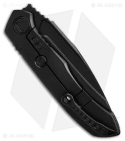 Microtech Anax S/E Frame Lock Knife Black Titanium/CF Inlay (3.8" Serrated DLC) -Microtech Microtech Anax SE FLK Ti Carbon Fiber Inlay Serrated 3in DLC BHQ 181083 td side