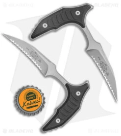 Microtech BEE S/E Wharncliffe Double Push Daggers Black G-10 (2.5" BB Full Serr) -Microtech Microtech Bee Double SE Wharncliffe SS BB FS Black G 10 218D 9GTBKS BHQ 141749 jr bottlecap