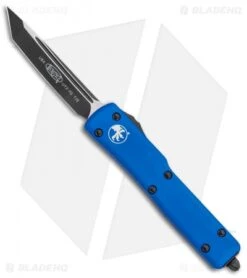 Microtech Blue UTX70 Tanto D/A OTF Automatic Knife (Two-Tone PLN) 149-1BL