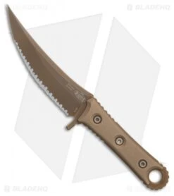 Microtech Borka SBK Fixed Blade Knife Tan G-10 (5" Tan PVD Full Serr) 200-3PVDTN