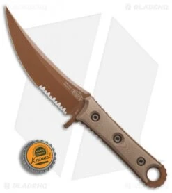 Microtech Borka SBK Fixed Blade Knife Tan G-10 (5" Tan Serr) 200-2PVDTN -Microtech Microtech Borka SBK tan G10 tan serr BHQ 74306 er bottlecap
