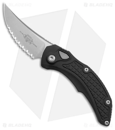 Microtech Brachial Automatic Knife Black Aluminum (3.25" Serrated Stonewash) 3 Microtech Brachial Automatic Knife Black Aluminum (3.25" Serrated Stonewash)