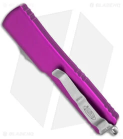 Microtech CA Legal UTX-70 S/E OTF Auto Knife Violet (1.9" SW) CA148-10 -Microtech Microtech CA Legal UTX 70 S E OTF Automatic Knife Violet 1in SW BHQ 146603 td side
