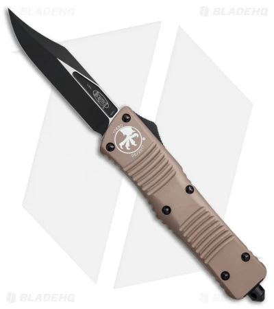 Microtech Combat Troodon Bowie OTF Knife Tan (3.8" Black) 146-1TA 3 Microtech Combat Troodon Bowie OTF Knife Tan (3.8" Black) 146-1TA