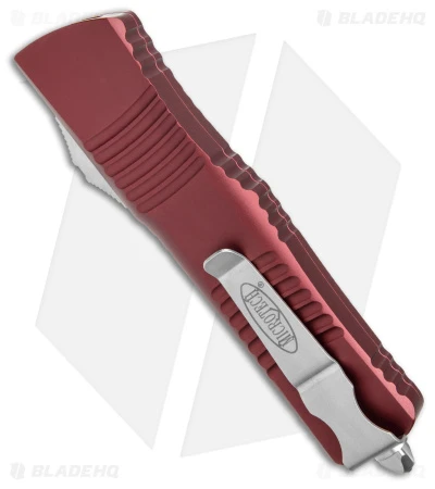 Microtech Combat Troodon D/E OTF Knife Maroon (3.8" Stonewash Serr) 142-11MR 5 Microtech Combat Troodon D/E OTF Knife Maroon (3.8" Stonewash Serr) 142-11MR - Image 3