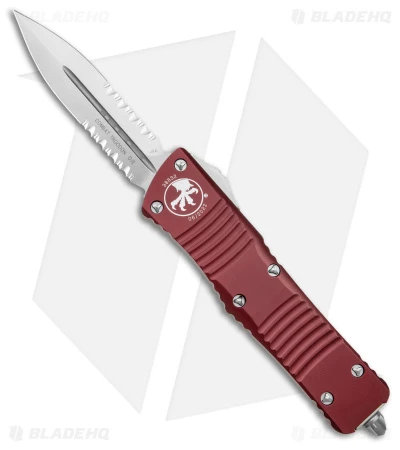 Microtech Combat Troodon D/E OTF Knife Maroon (3.8" Stonewash Serr) 142-11MR 3 Microtech Combat Troodon D/E OTF Knife Maroon (3.8" Stonewash Serr) 142-11MR