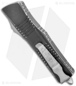 Microtech Combat Troodon D/E OTF Automatic Knife Distressed Black (3.8" Apoc) -Microtech Microtech Combat Troodon DE OTF Auto Apocalyptic 142 10DBK BHQ 123484 jr side