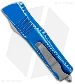 Microtech Combat Troodon D/E OTF Automatic Blue Distressed (3.8" Apocalyptic) -Microtech Microtech Combat Troodon DE OTF Auto Blue Distressed SW 142 10DBL BHQ 99299 jr side