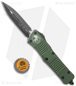 Microtech Combat Troodon D/E OTF Automatic Knife Green (3.8" Two-Tone) 142-1OD -Microtech Microtech Combat Troodon DE OTF Auto Green TT 142 1OD BHQ 25835 jr bottlecap