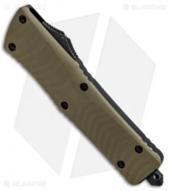 Microtech Combat Troodon D/E OTF Automatic OD Green G-10 (3.8" Black Serr) -Microtech Microtech Combat Troodon DE OTF Auto OD Green G 10 Black Serr 142 2 GTOD BHQ 90983 jr spine