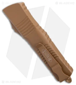 Microtech Combat Troodon D/E OTF Automatic Knife Tan (3.8" Cerakote Tan) -Microtech Microtech Combat Troodon DE OTF Auto Tan Cerakote Tan BHQ 176892 jr side