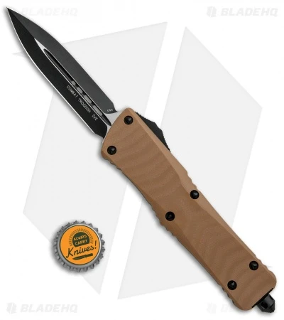 Microtech Combat Troodon D/E OTF Automatic Knife Tan G-10 (3.8" Black) 6 Microtech Combat Troodon D/E OTF Automatic Knife Tan G-10 (3.8" Black) - Image 4