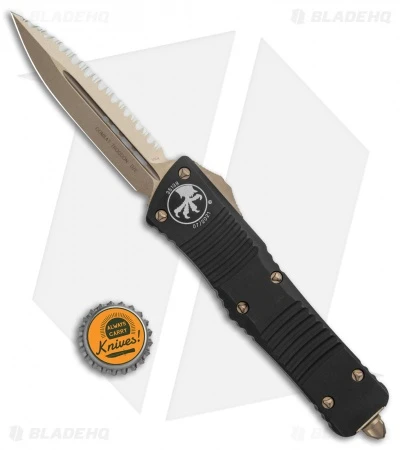 Microtech Combat Troodon D/E OTF Knife Black (3.8" Bronze Full Serr) 142-15 6 Microtech Combat Troodon D/E OTF Knife Black (3.8" Bronze Full Serr) 142-15 - Image 4
