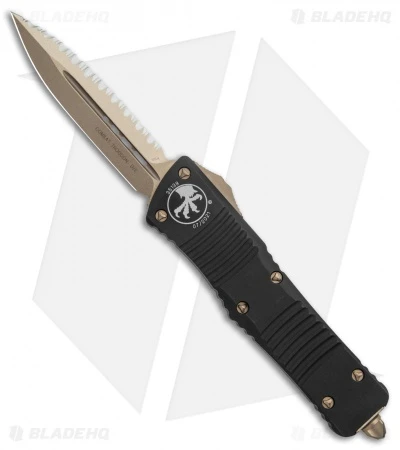 Microtech Combat Troodon D/E OTF Knife Black (3.8" Bronze Full Serr) 142-15 3 Microtech Combat Troodon D/E OTF Knife Black (3.8" Bronze Full Serr) 142-15