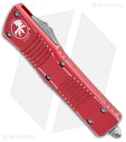 Microtech Combat Troodon D/E OTF Automatic Knife Red Distressed (3.8" SW) -Microtech Microtech Combat Troodon DE Red SW 142 10DRD BHQ 111437 jr spine