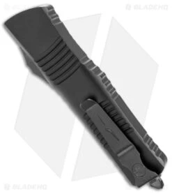Microtech Combat Troodon D/E OTF Auto Knife Shadow Black (3.8" Black Full Serr) -Microtech Microtech Combat Troodon DE Shadow OTF Auto Black Black Full Serr BHQ 146592 jr side