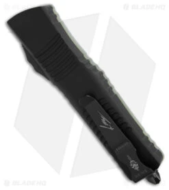 Microtech Combat Troodon Hellhound Razor OTF Auto Jade Green/Black (4" Black) -Microtech Microtech Combat Troodon Hellhound Razor OTF AK Jade Green Black 4in Black BHQ 182151 td side