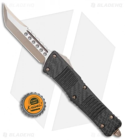 Microtech Combat Troodon Hellhound Tanto OTF Knife Carbon Fiber (3.8" Bronzed) 6 Microtech Combat Troodon Hellhound Tanto OTF Knife Carbon Fiber (3.8" Bronzed) - Image 4