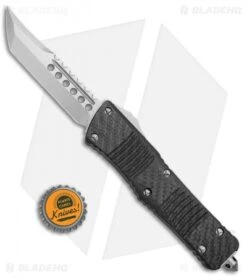 Microtech Combat Troodon Hellhound Tanto OTF Knife CF (3.8" Stonewash) -Microtech Microtech Combat Troodon Hellhound Tanto OTF CF SW 219 10CF BHQ 76986 jr bottlecap