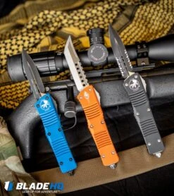 Microtech Combat Troodon OTF D/E Automatic Knife (3.8" Black Serr) 142-2 -Microtech Microtech Combat Troodon Hellhound Tanto OTF Knife Orange SW 219 10OR BHQ 105402 kp plink plink web 1