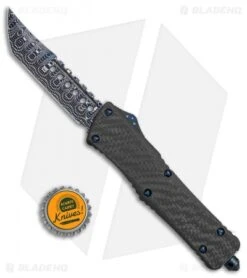 Microtech Combat Troodon Hellhound Tanto Carbon Fiber (3.4" Spiro Damascus) -Microtech Microtech Combat Troodon Hellhound Tanto cf spiro damascus BHQ 68763 er size