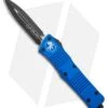 Microtech Combat Troodon D/E OTF Automatic Knife Blue (3.8" Black) 142-1BL -Microtech Microtech Combat Troodon OTF Auto Blue Dagger 142 1BL BHQ 10343 ns