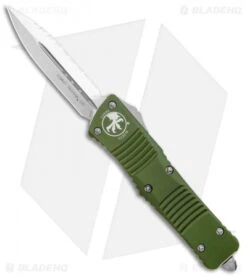 Microtech Combat Troodon OTF D/E Knife OD Green (3.8" Satin Full Serr) 142-6OD
