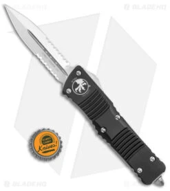 Microtech Combat Troodon OTF Knife D/E Dagger (3.8" Satin Serr) 142-5 -Microtech Microtech Combat Troodon OTF DE Dagger Satin Serr BHQ 5298 jr bottlecap