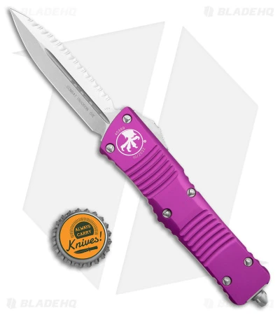 Microtech Combat Troodon OTF Knife D/E Dagger Violet (3.8" SW Full Serr) 6 Microtech Combat Troodon OTF Knife D/E Dagger Violet (3.8" SW Full Serr) - Image 4