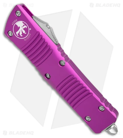 Microtech Combat Troodon OTF Knife D/E Dagger Violet (3.8" SW Full Serr) 4 Microtech Combat Troodon OTF Knife D/E Dagger Violet (3.8" SW Full Serr) - Image 2