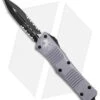Microtech Combat Troodon OTF D/E Automatic Knife Gray (3.8" Black Serr) -Microtech Microtech Combat Troodon OTF Dagger Auto Gray Black Serr BHQ 98074 jr