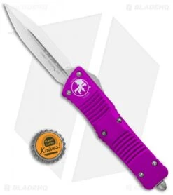Microtech Combat Troodon D/E OTF Automatic Knife Violet (3.8" Stonewash) -Microtech Microtech Combat Troodon OTF Dagger Violet SW 142 10VI BHQ 98055 jr bottlecap