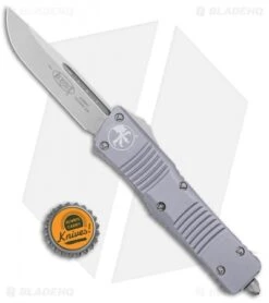 Microtech Combat Troodon S/E OTF Automatic Knife Gray (3.8" Stonewash) -Microtech Microtech Combat Troodon S E OTF Automatic Knife Gray 3.8in Stonewash 143 10GY BHQ 98102 Bottlecap 1