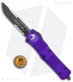 Microtech Combat Troodon S/E OTF Automatic Knife Purple (3.8" Black Serr) -Microtech Microtech Combat Troodon SE OTF Auto Pruple Black Serr 143 2PU BHQ 98125 jr bottlecap
