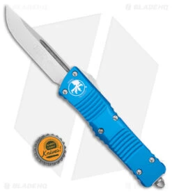 Microtech Combat Troodon S/E OTF Automatic Knife Blue (3.8" Stonewash) -Microtech Microtech Combat Troodon SE OTF Blue SW BHQ 98101 jr bottlecap